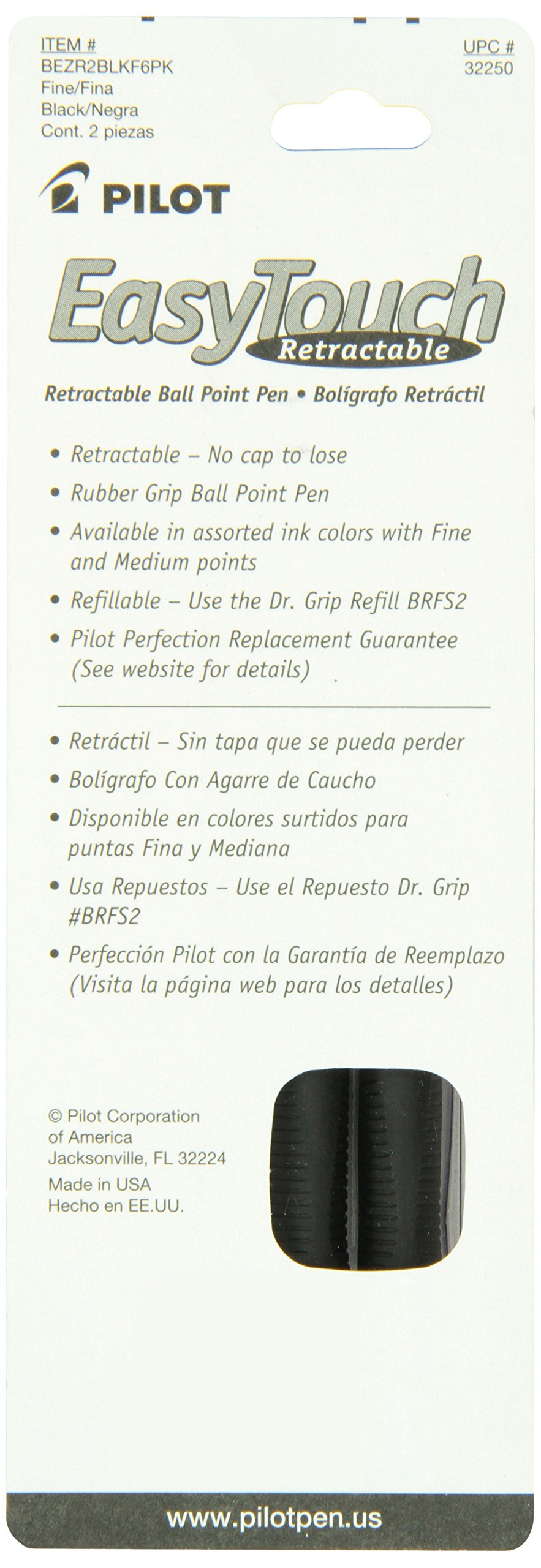 Foto 3 pulgar | Bolígrafos Pilot Easytouch Retráctiles De Punta Fina, Paquete De 2 - Venta Internacional.