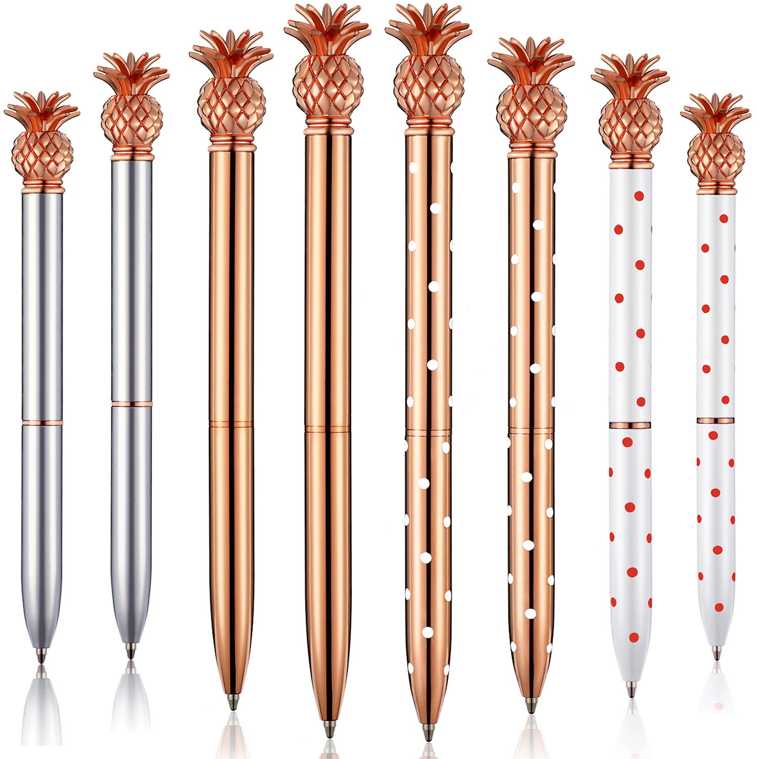 Foto 2 pulgar | Bolígrafo Pen Outus Pineapple En Oro Rosa Con Tinta Negra (8 Unidades) - Venta Internacional.