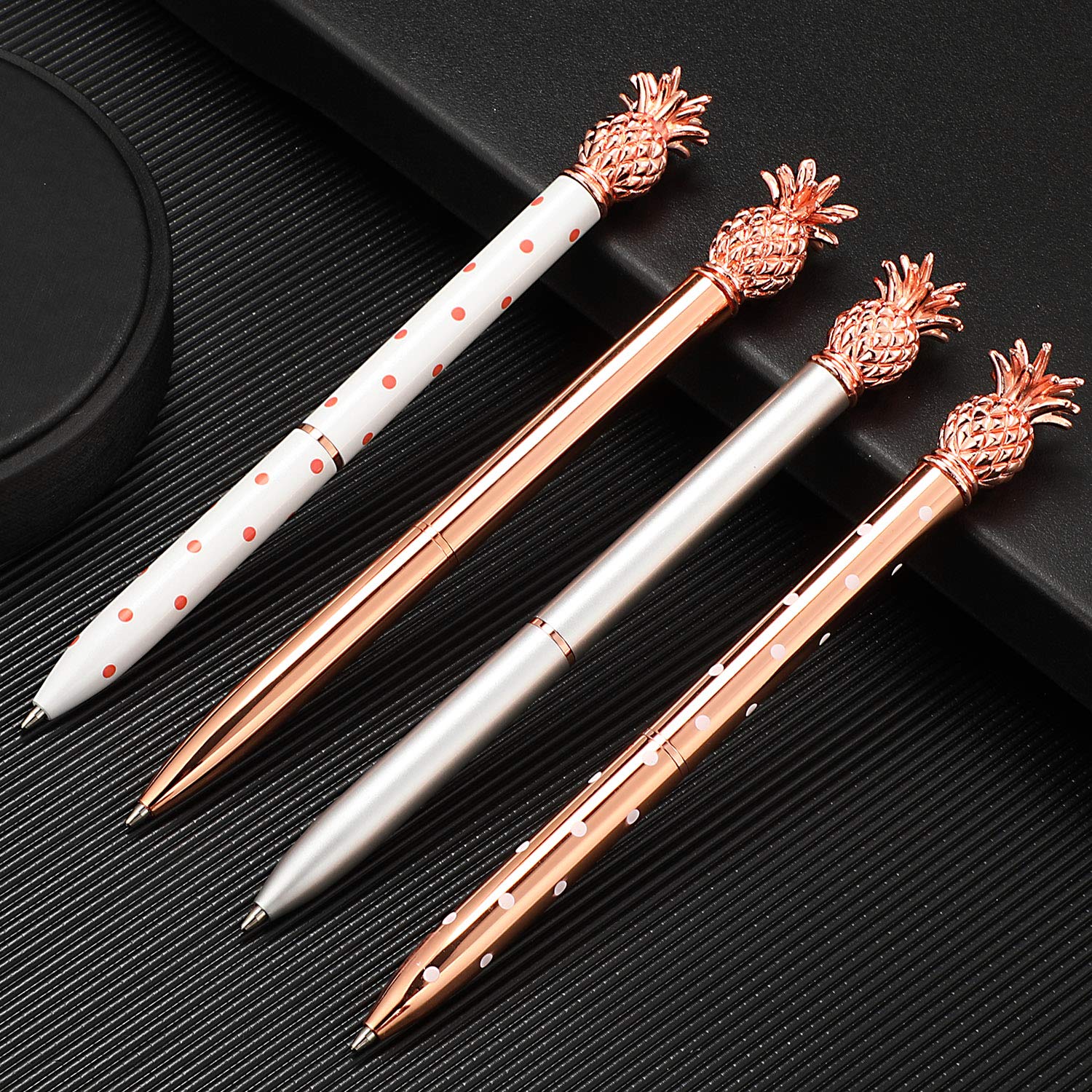 Foto 7 pulgar | Bolígrafo Pen Outus Pineapple En Oro Rosa Con Tinta Negra (8 Unidades) - Venta Internacional.