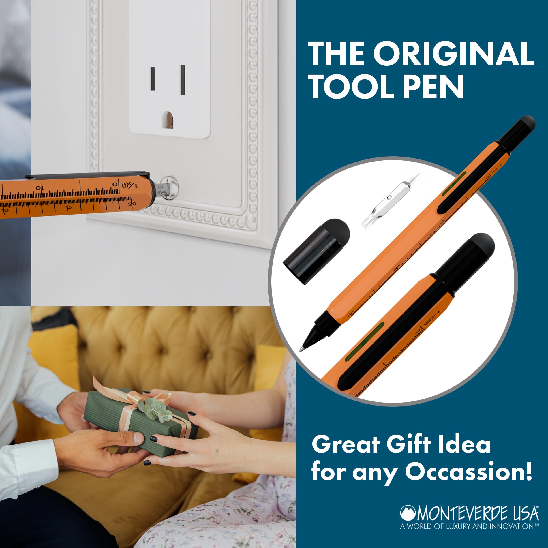 Foto 5 | Bolígrafo Multifuncional Monteverde Usa 9 En 1 Tool Naranja - Venta Internacional.