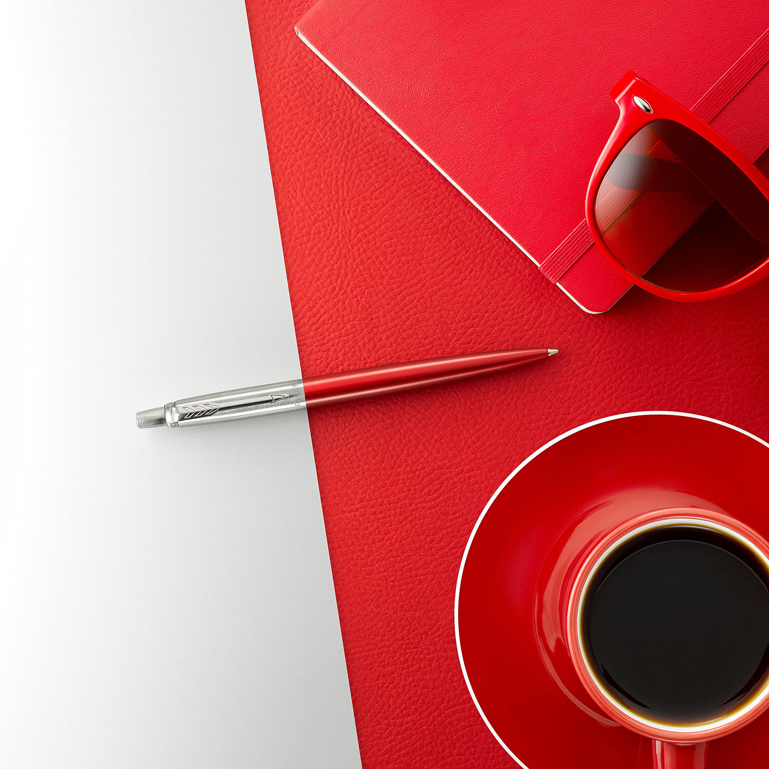 Foto 5 pulgar | Bolígrafo Parker Jotter Kensington Rojo Con Tinta Azul - Venta Internacional.