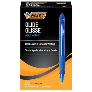 Foto 1 | Bolígrafos Bic Glide Velocity Bold Blue Ink Paquete De 36 - Venta Internacional.