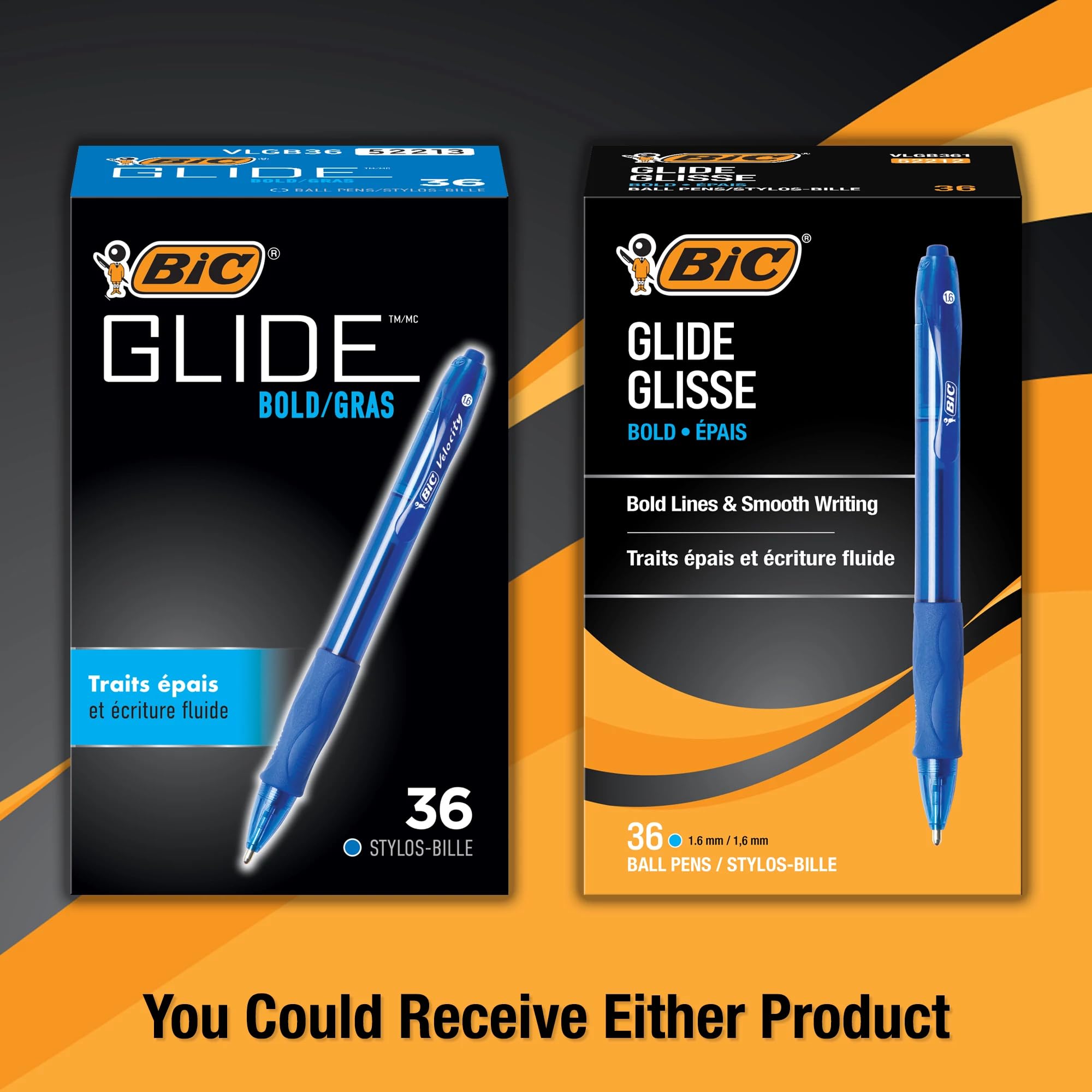 Foto 3 pulgar | Bolígrafos Bic Glide Velocity Bold Blue Ink  Paquete De 36 - Venta Internacional.