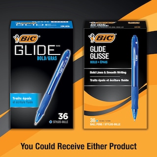 Foto 2 | Bolígrafos Bic Glide Velocity Bold Blue Ink Paquete De 36 - Venta Internacional.