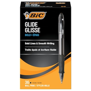 Foto 1 | Bolígrafo Retráctil Bold Bic Glide Bold 1 6 Mm Negro Paquete De 36 - Venta Internacional.