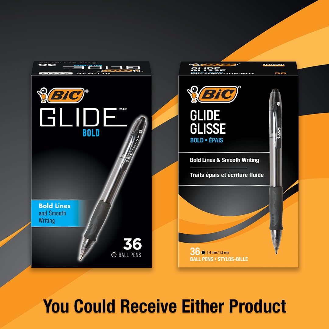 Foto 3 pulgar | Bolígrafo Retráctil Bold Bic Glide Bold  1 6 Mm  Negro  Paquete De 36 - Venta Internacional.