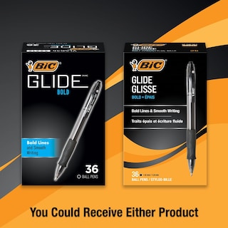 Foto 2 | Bolígrafo Retráctil Bold Bic Glide Bold 1 6 Mm Negro Paquete De 36 - Venta Internacional.