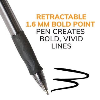 Foto 3 | Bolígrafo Retráctil Bold Bic Glide Bold 1 6 Mm Negro Paquete De 36 - Venta Internacional.