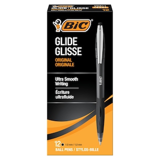 Foto 1 | Bolígrafo Retráctil Negro Bic Glide De 1 0 Mm Paquete De 12 - Venta Internacional.