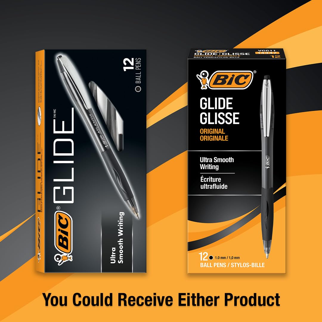 Foto 4 pulgar | Bolígrafo Retráctil Negro Bic Glide De 1 0 Mm  Paquete De 12 - Venta Internacional.