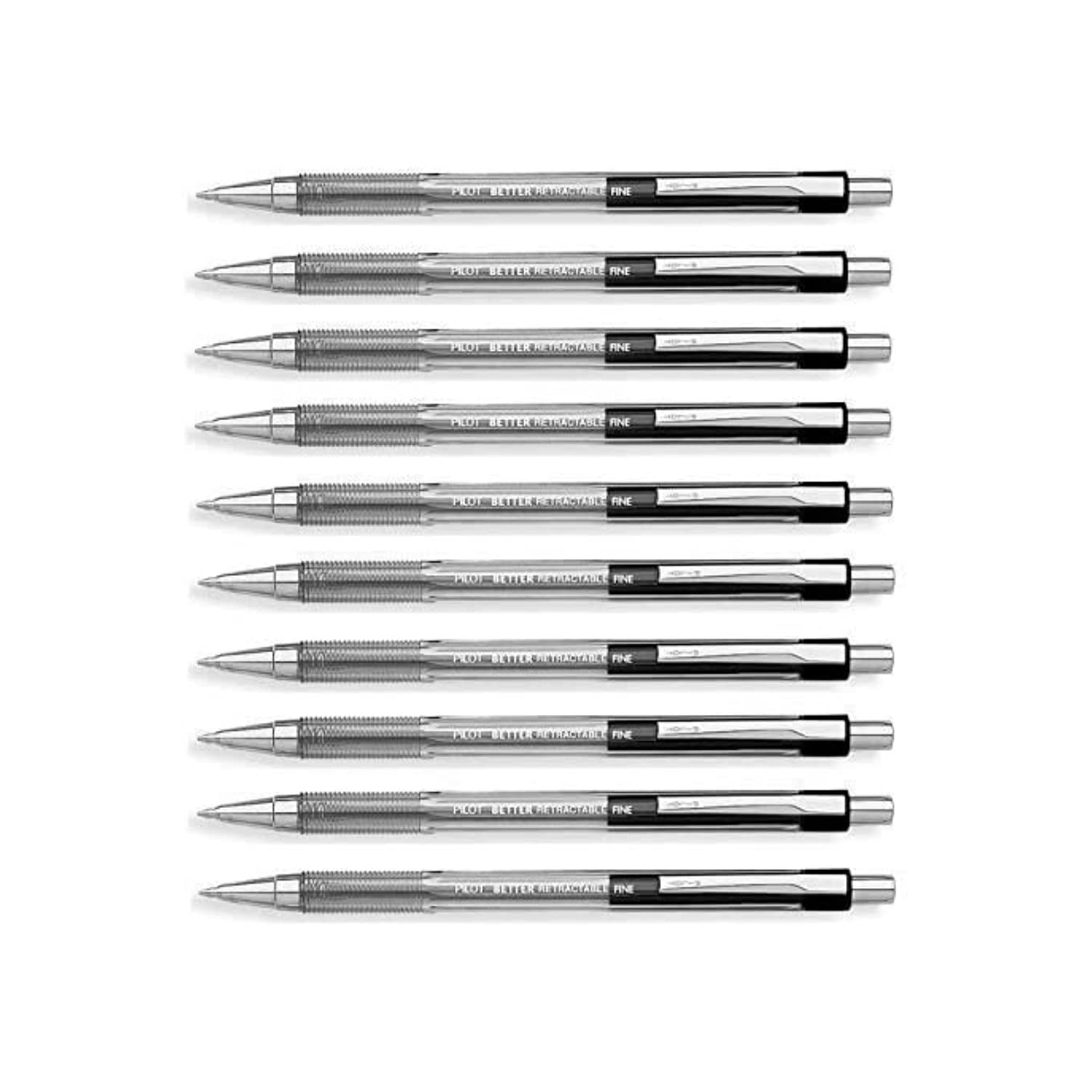 Bolígrafo Pilot Better Retráctil Negro Fino 0 7 Mm  10 Unidades - Venta Internacional.