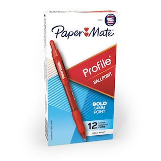 Foto 1 | Bolígrafos Paper Mate Profile Retráctiles Rojo Intenso 1 4 Mm - Venta Internacional.