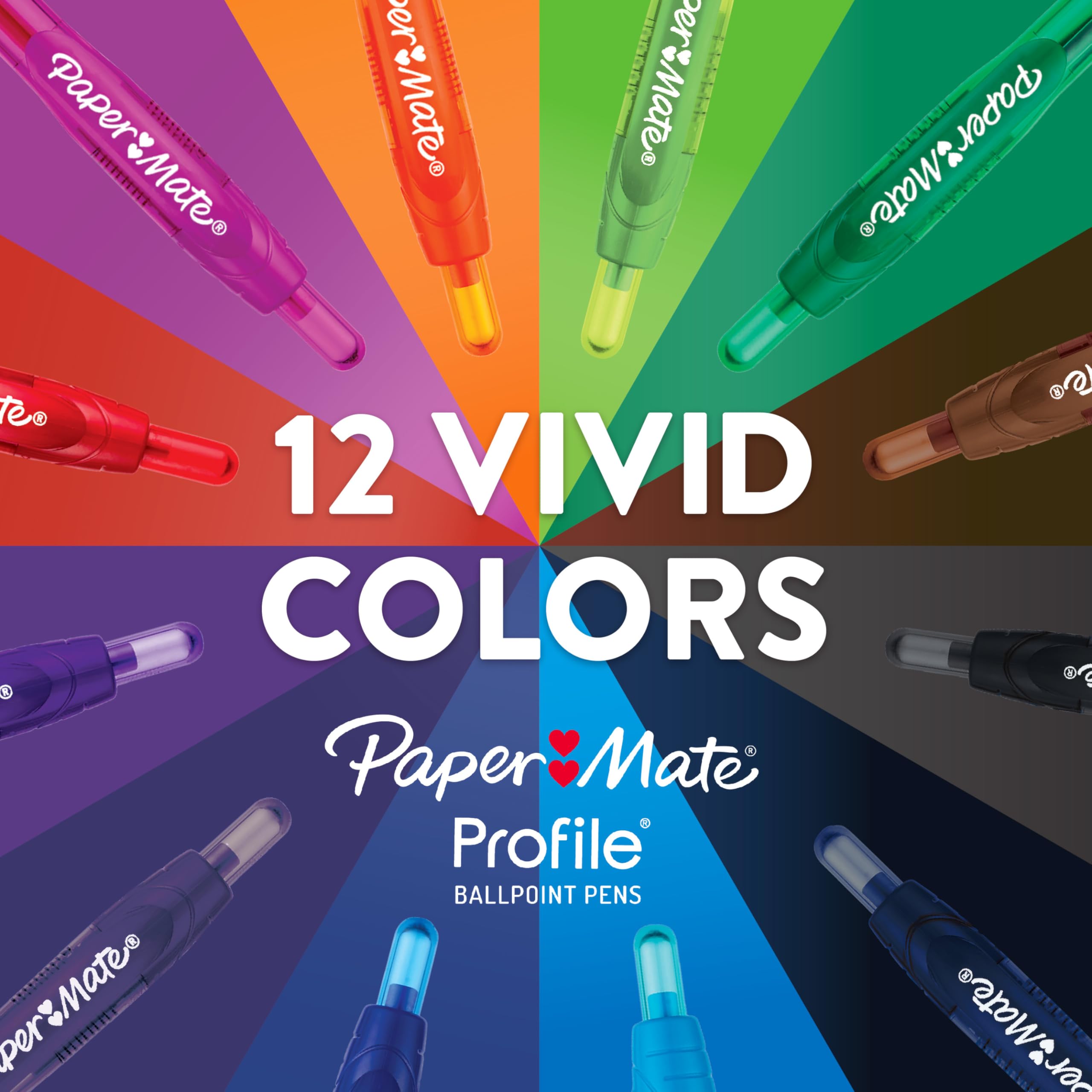 Foto 8 pulgar | Bolígrafos Paper Mate Profile Retráctiles Azules  12 Unidades - Venta Internacional.