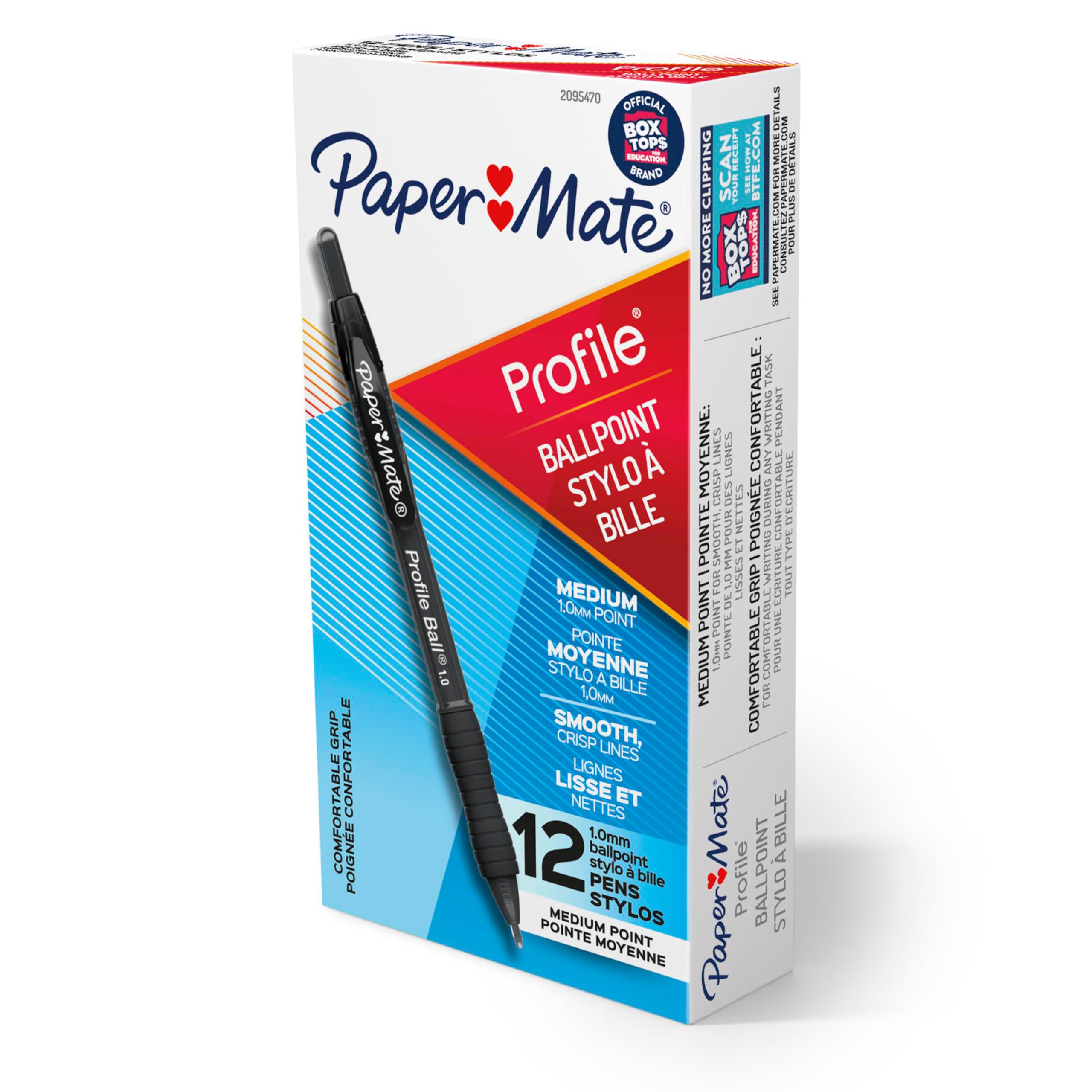 Foto 2 pulgar | Bolígrafo Paper Mate Profile Retráctil De Color Negro Medio - Venta Internacional.