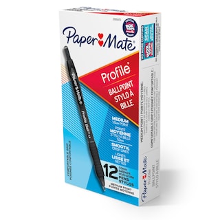 Foto 1 | Bolígrafo Paper Mate Profile Retráctil De Color Negro Medio - Venta Internacional.