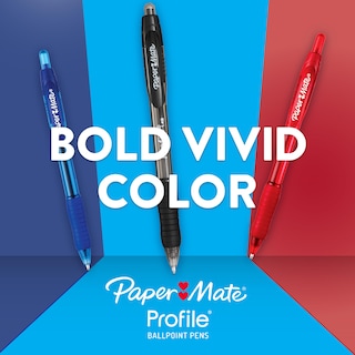 Foto 4 | Bolígrafo Paper Mate Profile Retráctil De Color Negro Medio - Venta Internacional.