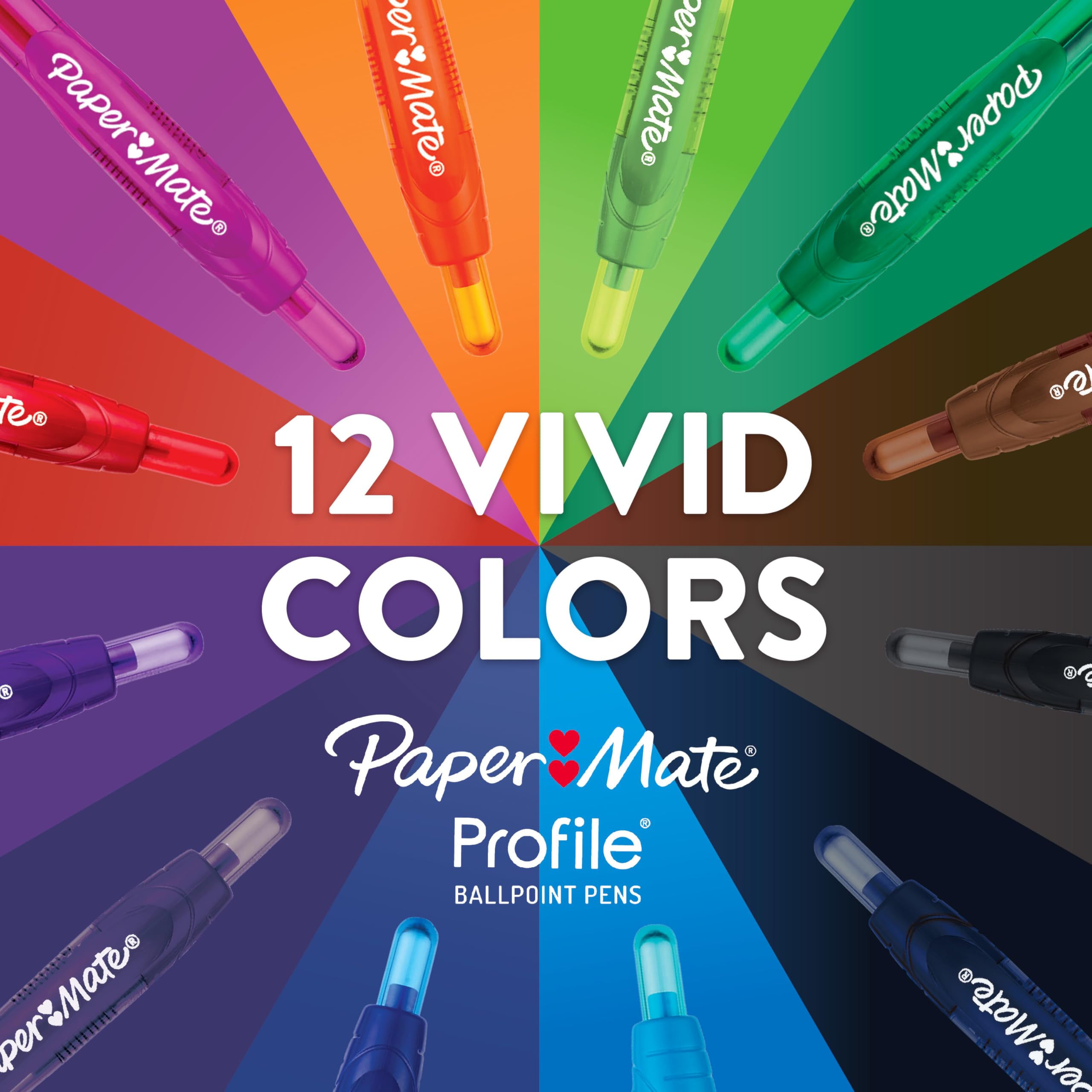 Foto 8 pulgar | Bolígrafo Paper Mate Profile Retráctil De Color Negro Medio - Venta Internacional.