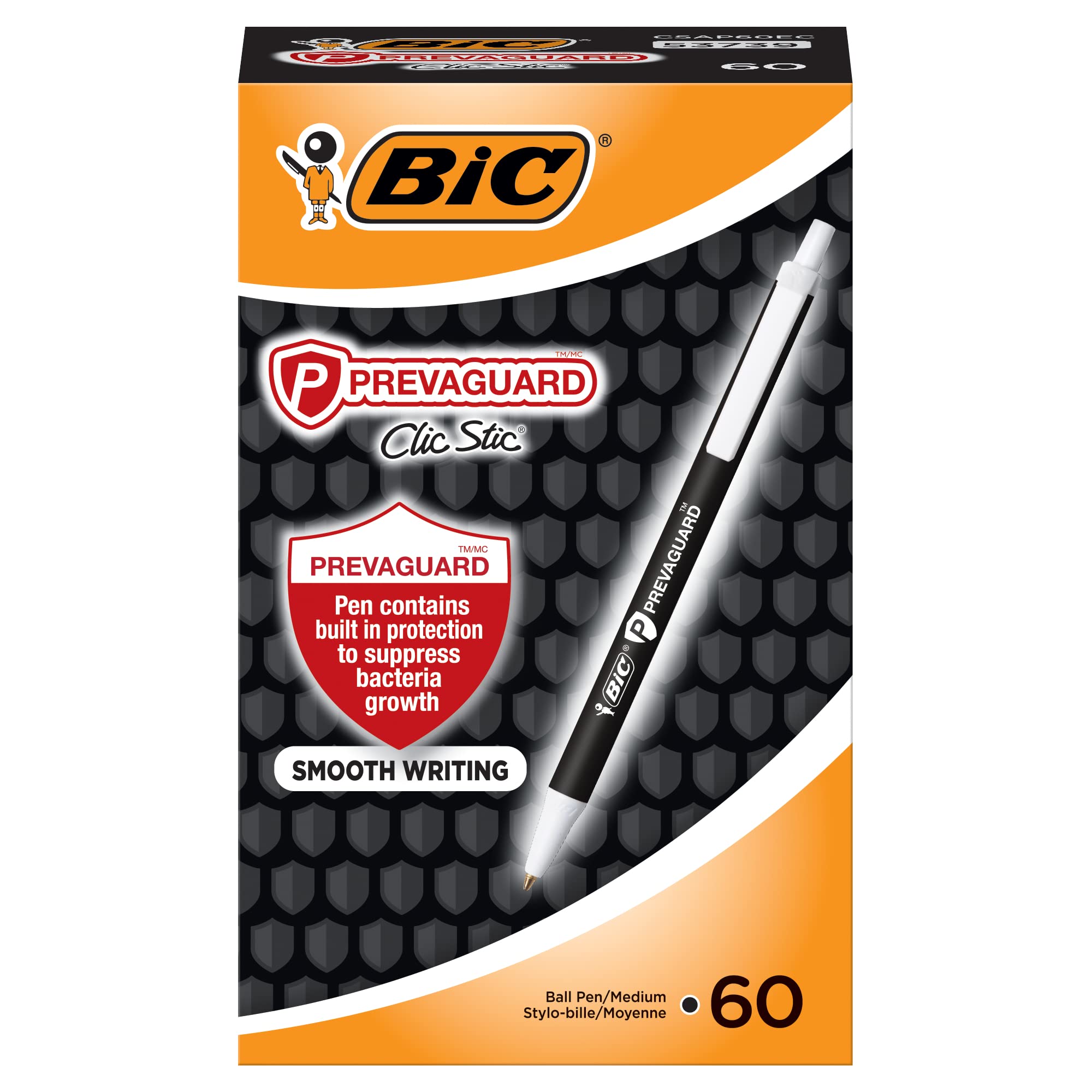 Foto 1 | Bolígrafo Bic Prevaguard Clic Stic  Negro  1 Mm  60 Unidades - Venta Internacional.