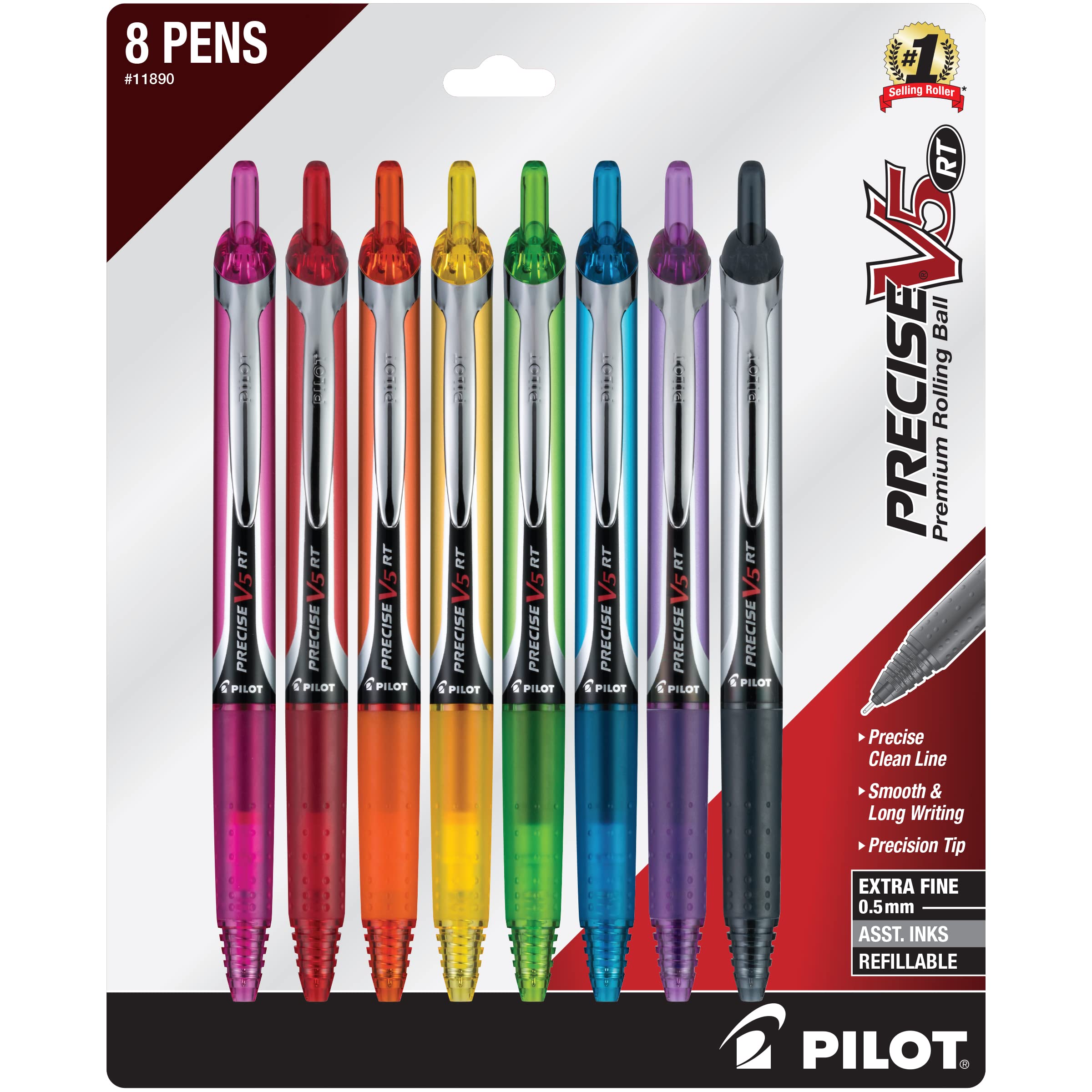 Bolígrafos Con Ruedas Pilot Precise V5 Rt Extrafinos De 0 5 Mm  8 Unidades - Venta Internacional.
