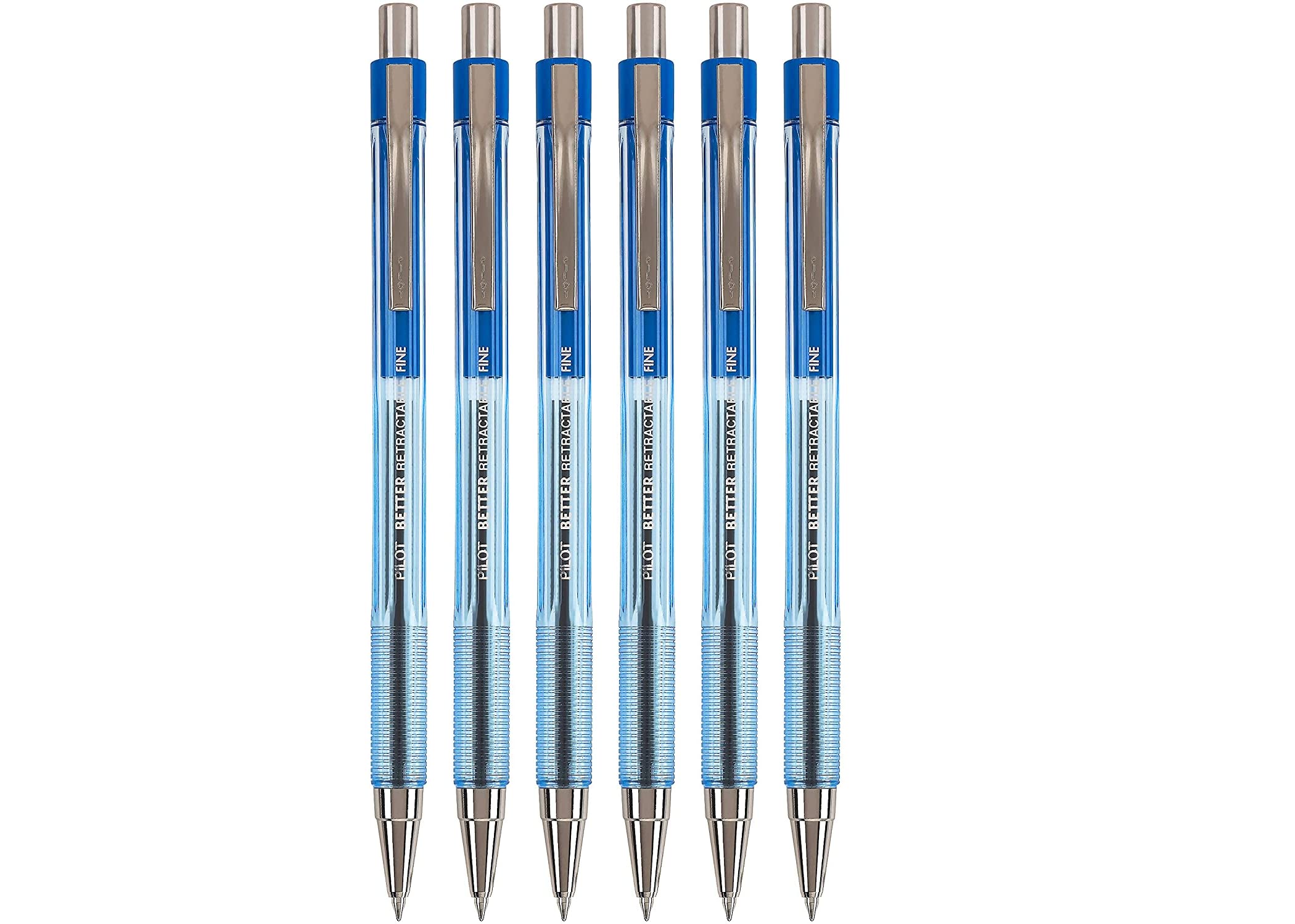 Bolígrafos Pilot The Better  Recargables Y Retráctiles  Punta Fina  Tinta Azul  Paquete De 6 - Venta Internacional. $535