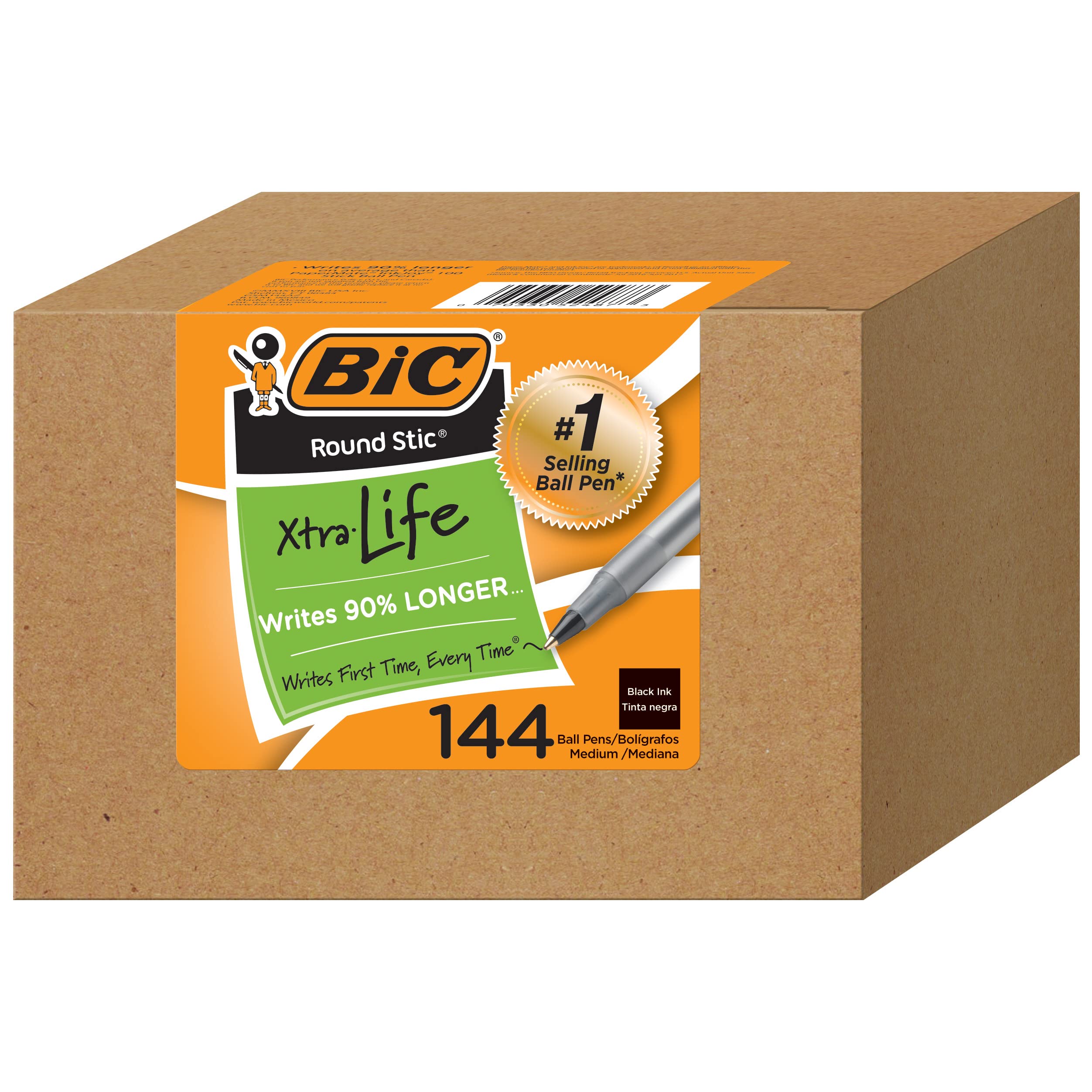 Foto 2 pulgar | Bolígrafos De Tinta Bic Round Stic Xtra Life 1.0 Mm Black 144 - Venta Internacional.