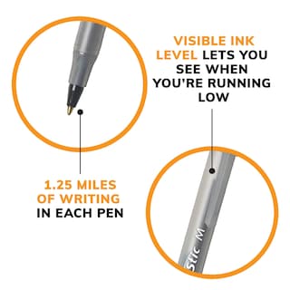 Foto 7 | Bolígrafos De Tinta Bic Round Stic Xtra Life 1.0 Mm Black 144 - Venta Internacional.
