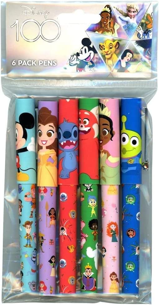 Foto 3 pulgar | Bolígrafos Coleccionables Para El Centenario De Disney  Paquete De 6 Con Pegatinas - Venta Internacional.
