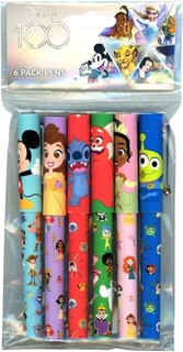 Foto 2 | Bolígrafos Coleccionables Para El Centenario De Disney Paquete De 6 Con Pegatinas - Venta Internacional.