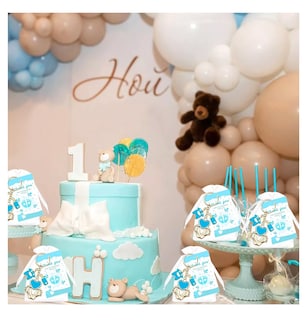 Foto 2 | Llaveros con Huellas de Baby Shower Acero Inoxidable Azul