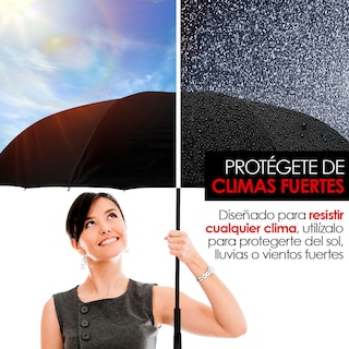 Foto 3 | Paraguas Invertido Doble Refuerzo Sombrilla Resistente, Redlemon, 77789. Azul