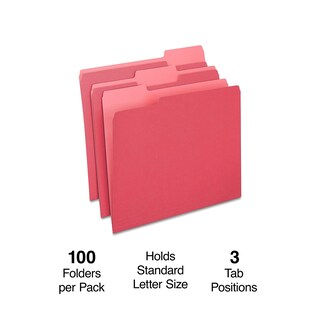 Foto 2 | Carpetas Para Archivos Staples St224519-ccvs, Corte 1/3, Tamaño Carta, Color Rojo 200 - Venta Internacional.