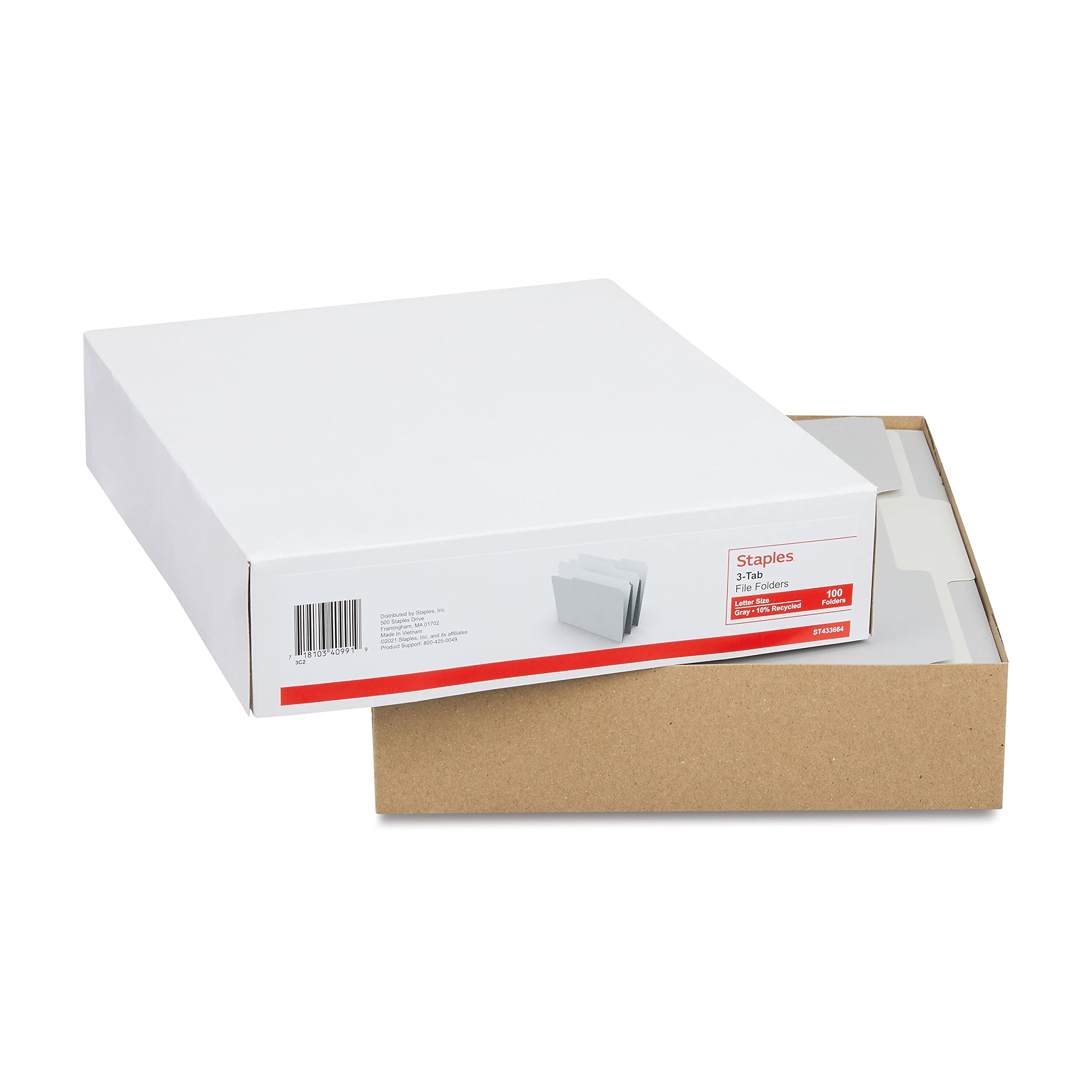 Foto 5 | File Folders Staples 433664, Con 3 Pestañas En La Parte Superior, Color, Letra Gris - Venta Internacional.