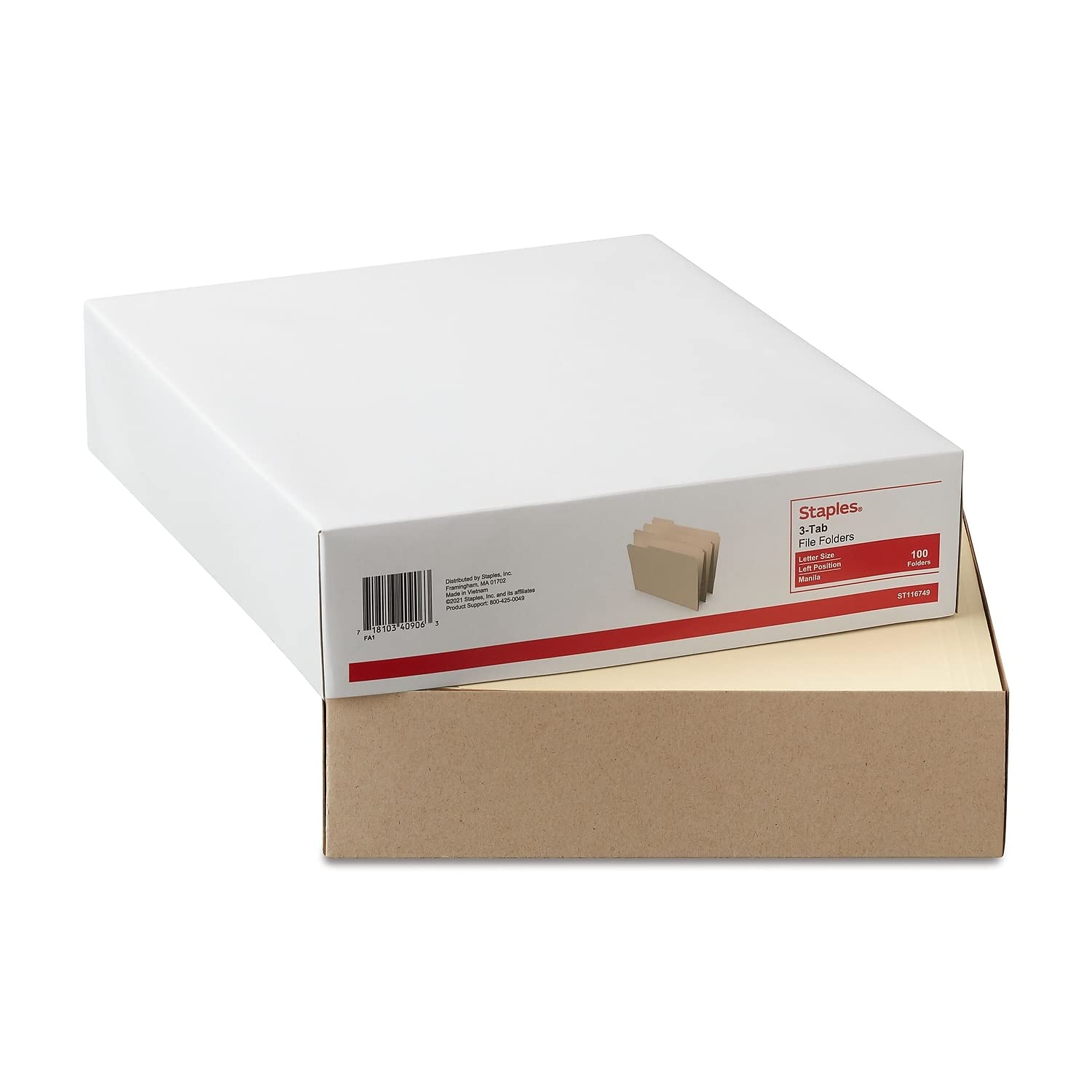 Foto 4 | Carpetas Para Archivos Staples 116749 Con Pestaña Lateral Izquierda, Tamaño Carta, 100 Unidades - Venta Internacional.