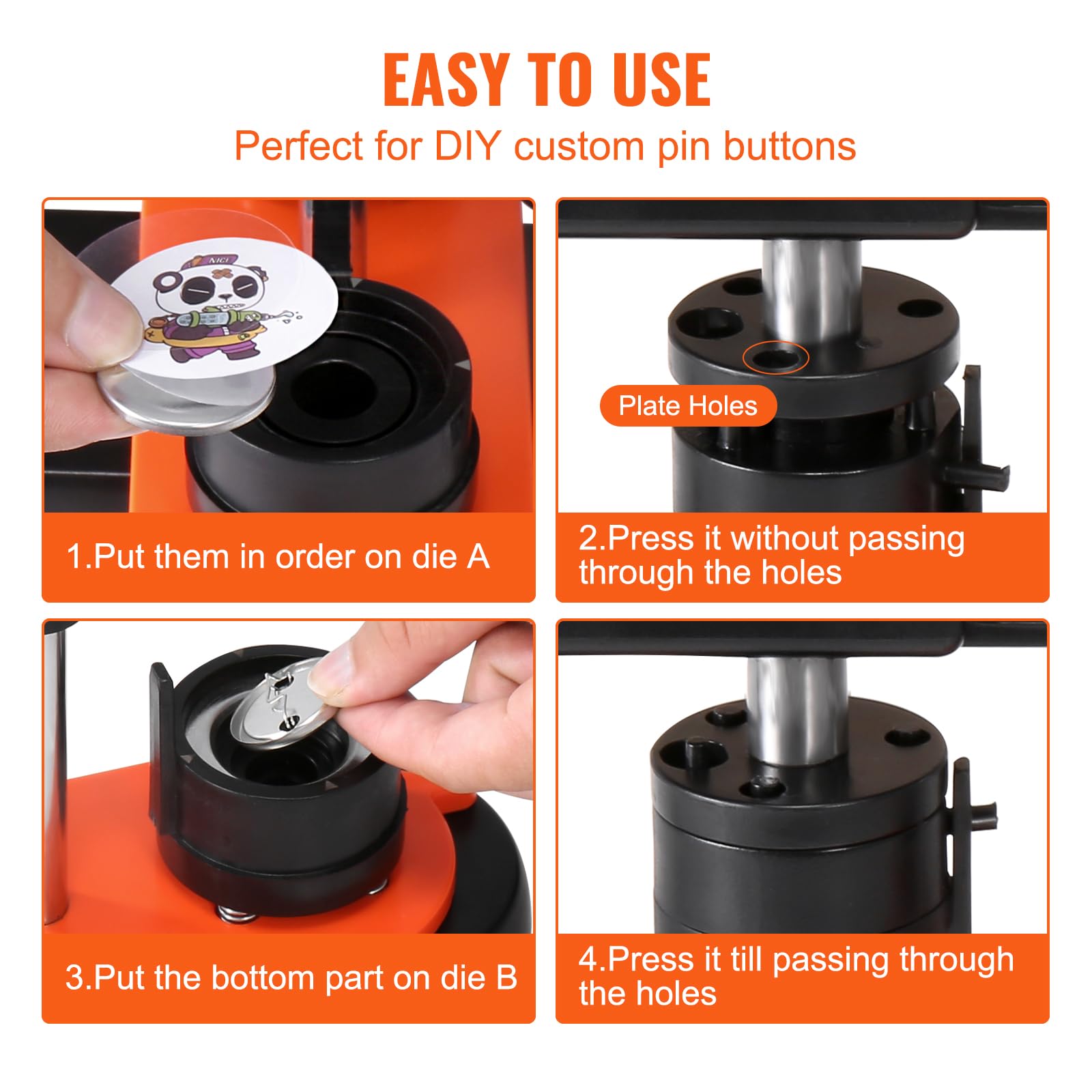Foto 6 pulgar | Máquina Para Hacer Botones Vevor 32 Mm/1.25 Pulgadas Con 500 Botones - Venta Internacional.