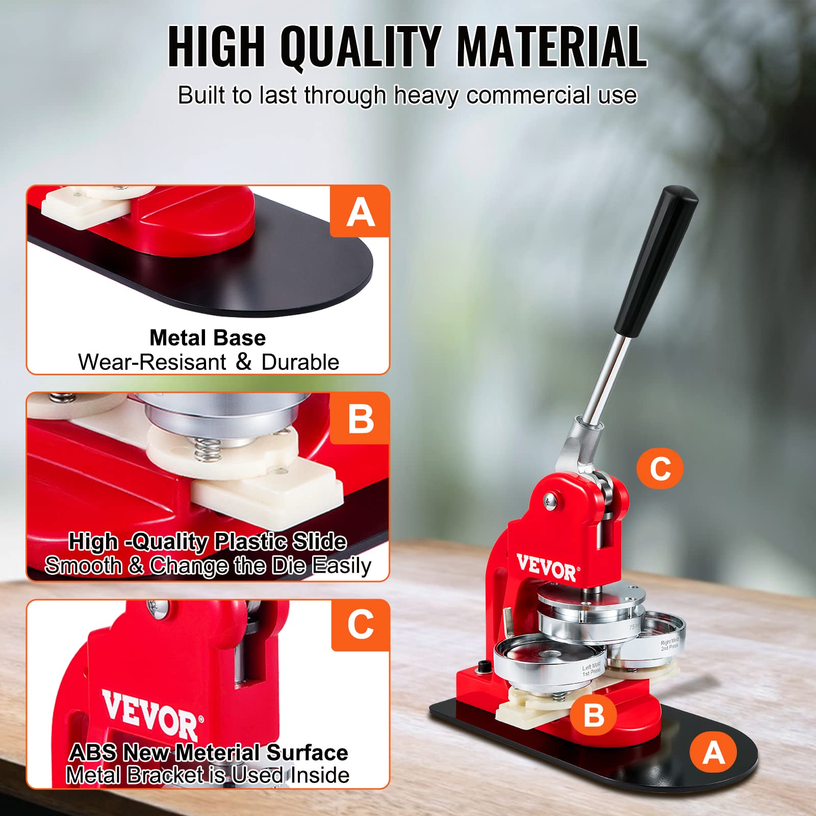 Foto 5 pulgar | Máquina Para Hacer Botones Vevor De 75 Mm - Venta Internacional.