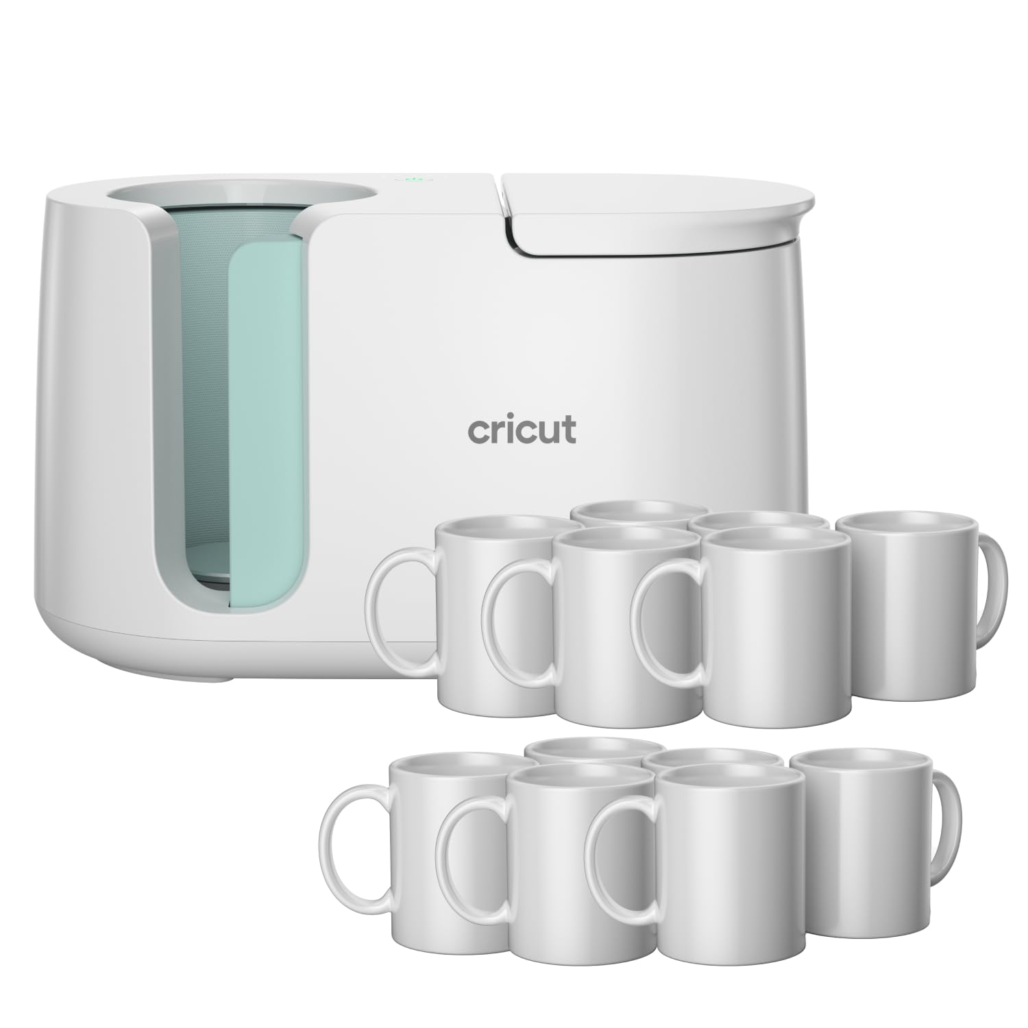 Mug Press Cricut + 12 Tazas De Cerámica En Blanco De 350 Ml, Color Blanco - Venta Internacional.