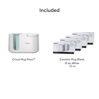 Foto 2 | Mug Press Cricut + 12 Tazas De Cerámica En Blanco De 350 Ml, Color Blanco - Venta Internacional.