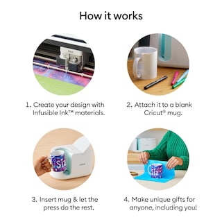 Foto 3 | Mug Press Cricut + 12 Tazas De Cerámica En Blanco De 350 Ml, Color Blanco - Venta Internacional.