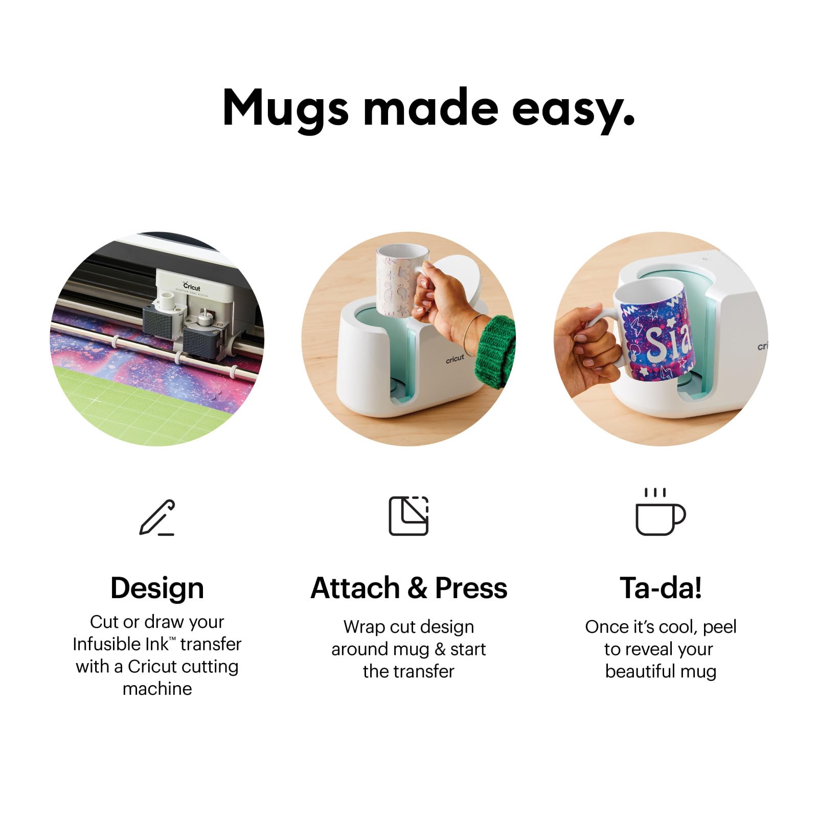 Foto 3 | Taza Cricut Biselada En Blanco Con Revestimiento Cerámico, 450 Ml, Sublimación, 6 Unidades - Venta Internacional.