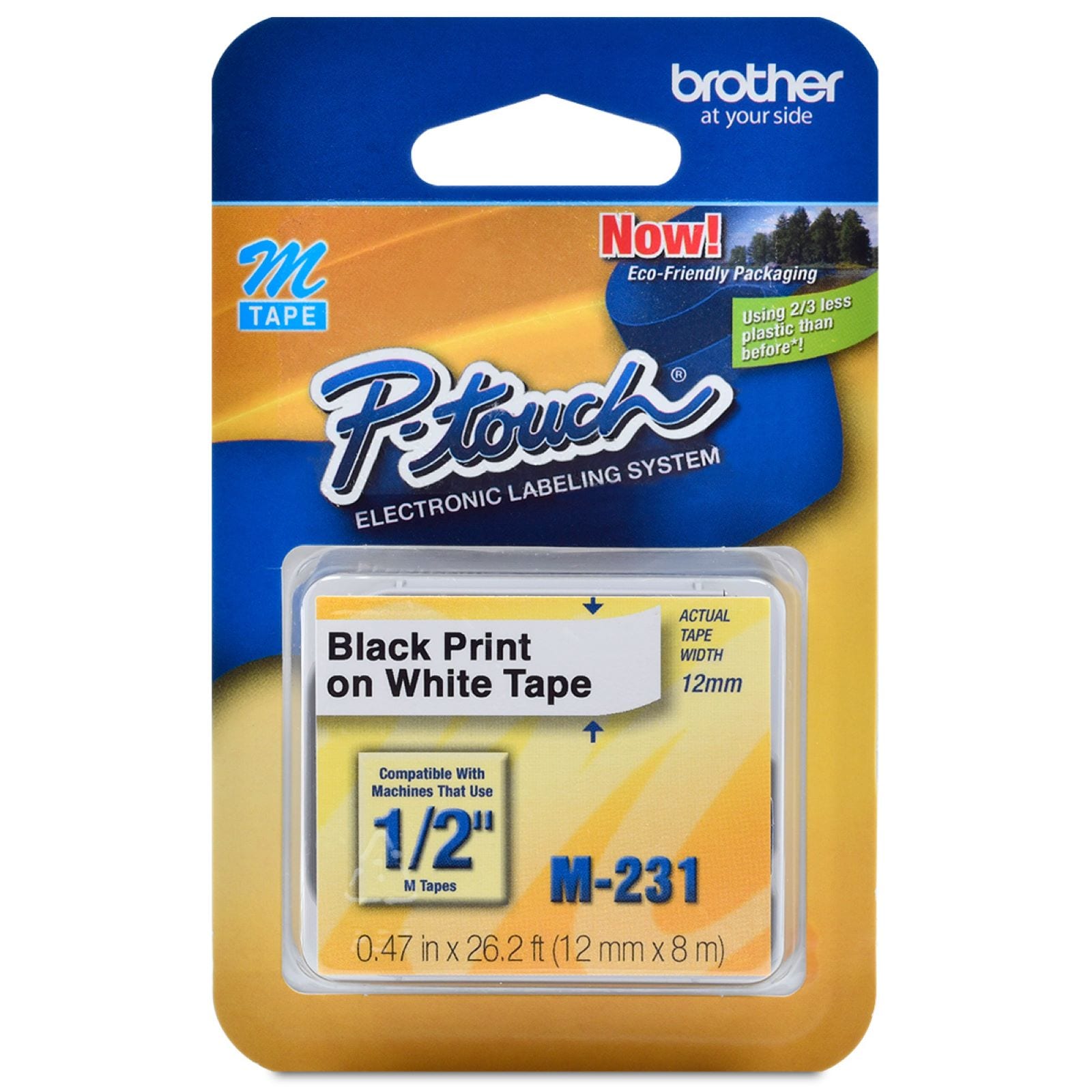 Cinta Negro Sobre Blanco Brother 12mm X 8m $572