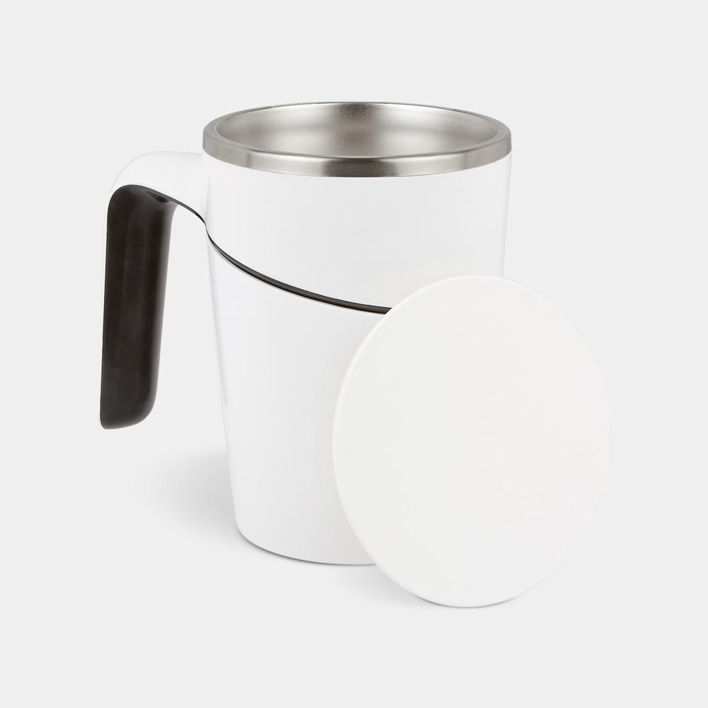 Taza Promocional Doble Pared Con Interior Acero Y Tapa Succión-taza