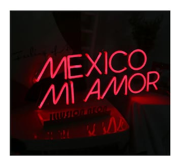 Foto 3 | México Mi Amor Letrero Luz Neón Con Control Remoto 16x50 Cm.