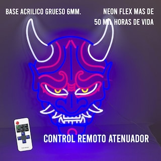 Foto 1 | Letrero Neon Máscara Oni Demonio Japones Control Atenuador