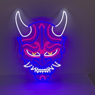 Foto 2 | Letrero Neon Máscara Oni Demonio Japones Control Atenuador