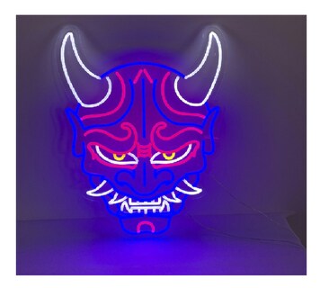 Foto 3 | Letrero Neon Máscara Oni Demonio Japones Control Atenuador