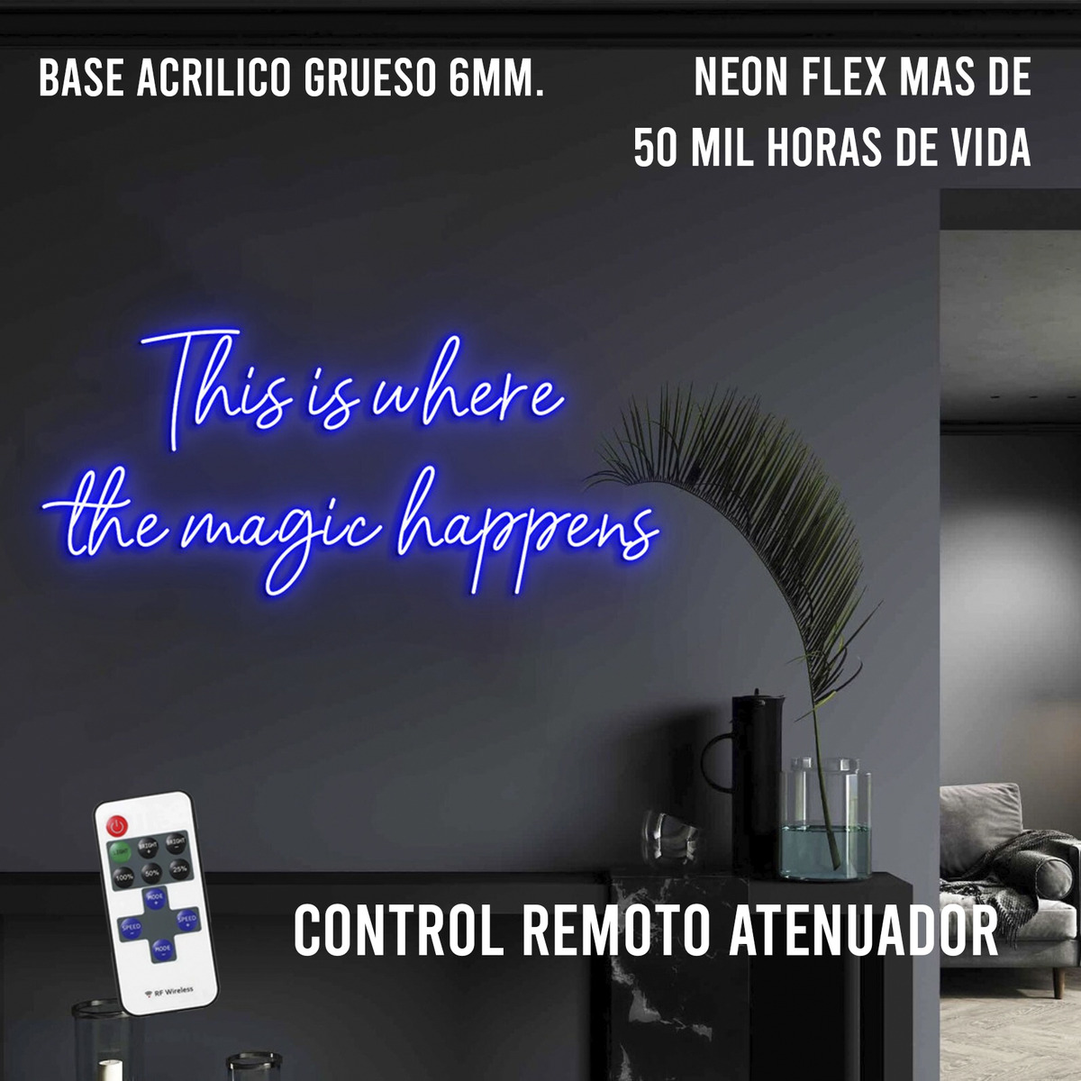 Foto 1 | Letrero Neón Donde Sucede La Magia Negocio Hogar Decoración