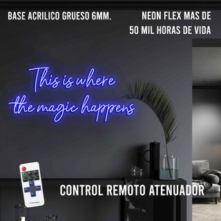 Foto 1 | Letrero Neón Donde Sucede La Magia Negocio Hogar Decoración