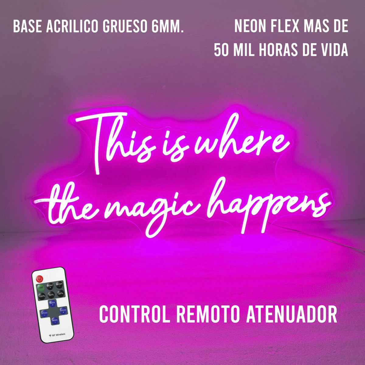Foto 2 | Letrero Neón "Donde Sucede La Magia"
