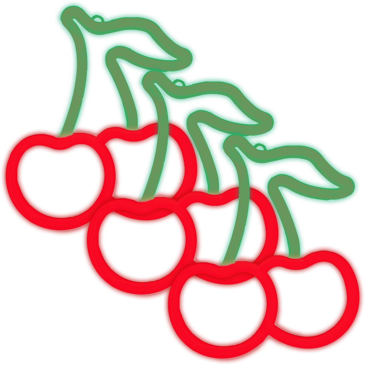 Letrero Neón Cereza Ventdepot Mxryt-003 3piezas Rojo