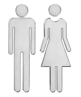 Foto 1 | Letrero De Baño De Mujer Y Hombre, 2 Piezas Plata